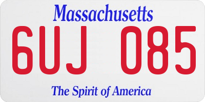MA license plate 6UJ085