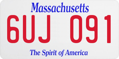 MA license plate 6UJ091