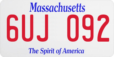 MA license plate 6UJ092