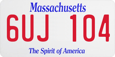MA license plate 6UJ104