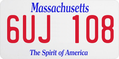 MA license plate 6UJ108