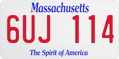 MA license plate 6UJ114