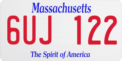 MA license plate 6UJ122