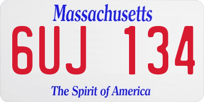 MA license plate 6UJ134