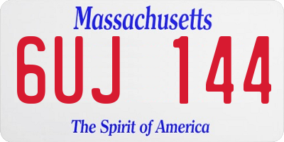 MA license plate 6UJ144