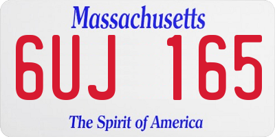 MA license plate 6UJ165