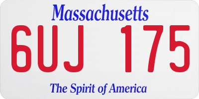 MA license plate 6UJ175