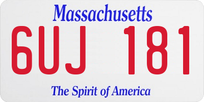MA license plate 6UJ181