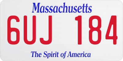 MA license plate 6UJ184