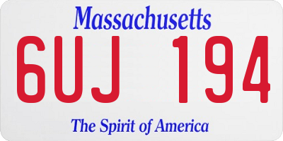 MA license plate 6UJ194