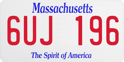 MA license plate 6UJ196