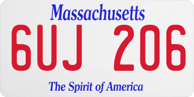 MA license plate 6UJ206