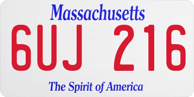 MA license plate 6UJ216