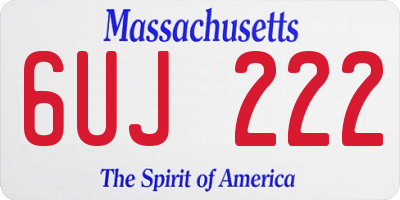 MA license plate 6UJ222
