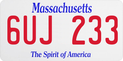 MA license plate 6UJ233
