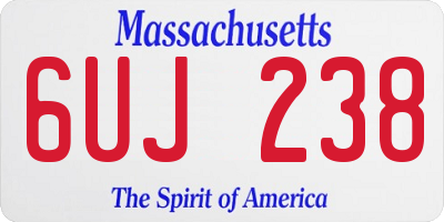MA license plate 6UJ238