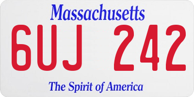 MA license plate 6UJ242