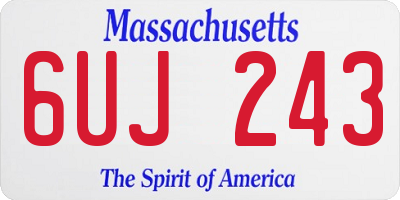 MA license plate 6UJ243