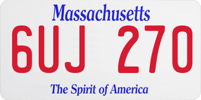 MA license plate 6UJ270