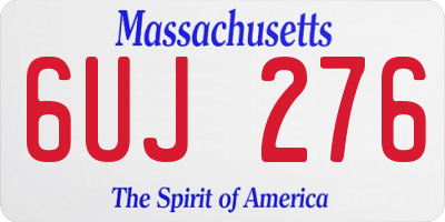 MA license plate 6UJ276