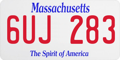 MA license plate 6UJ283