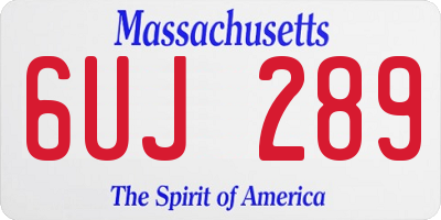 MA license plate 6UJ289