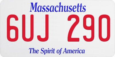 MA license plate 6UJ290