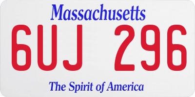 MA license plate 6UJ296