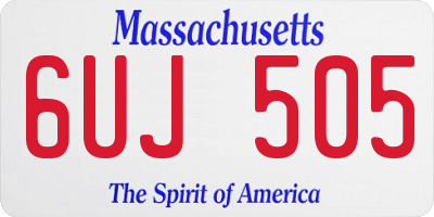 MA license plate 6UJ505
