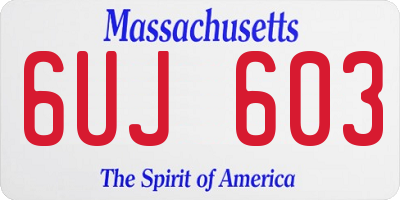 MA license plate 6UJ603