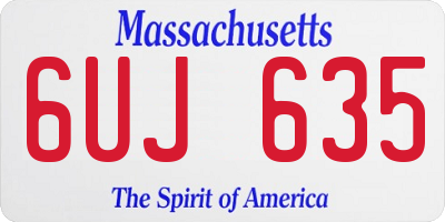MA license plate 6UJ635