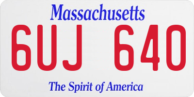 MA license plate 6UJ640