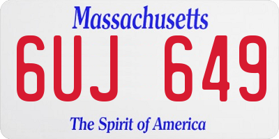 MA license plate 6UJ649