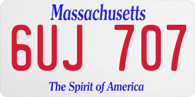 MA license plate 6UJ707
