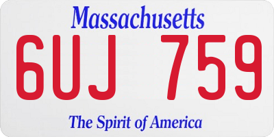 MA license plate 6UJ759