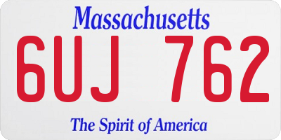 MA license plate 6UJ762