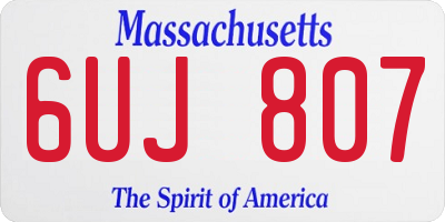 MA license plate 6UJ807