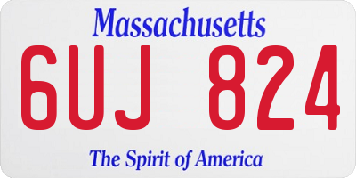 MA license plate 6UJ824