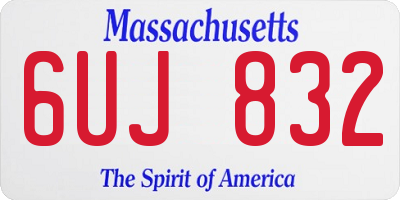MA license plate 6UJ832