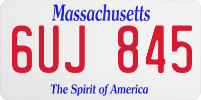 MA license plate 6UJ845