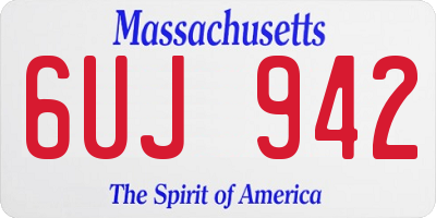 MA license plate 6UJ942