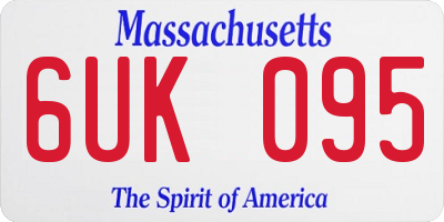 MA license plate 6UK095