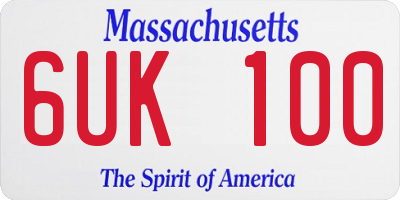 MA license plate 6UK100