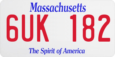 MA license plate 6UK182