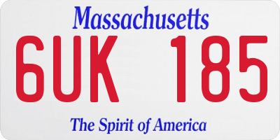 MA license plate 6UK185