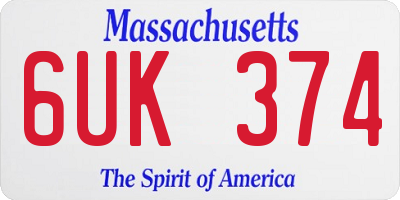 MA license plate 6UK374