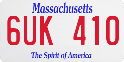 MA license plate 6UK410