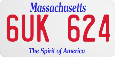 MA license plate 6UK624