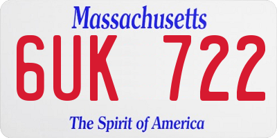 MA license plate 6UK722
