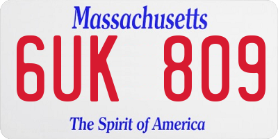 MA license plate 6UK809